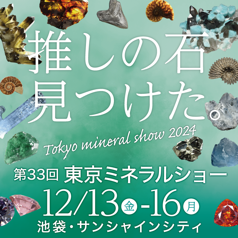 12月13日～12月16日　東京ミネラルショー　出店のお知らせ